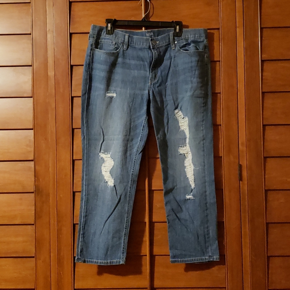 A.N.A.  Distressed Skinny Boyfriend Crop Jeans